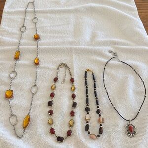 White House Black Market Amber and Ruby Necklace Collection